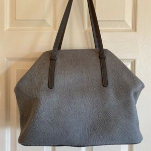 Grey Calf Hair and Leather Brooks Brothers Tote